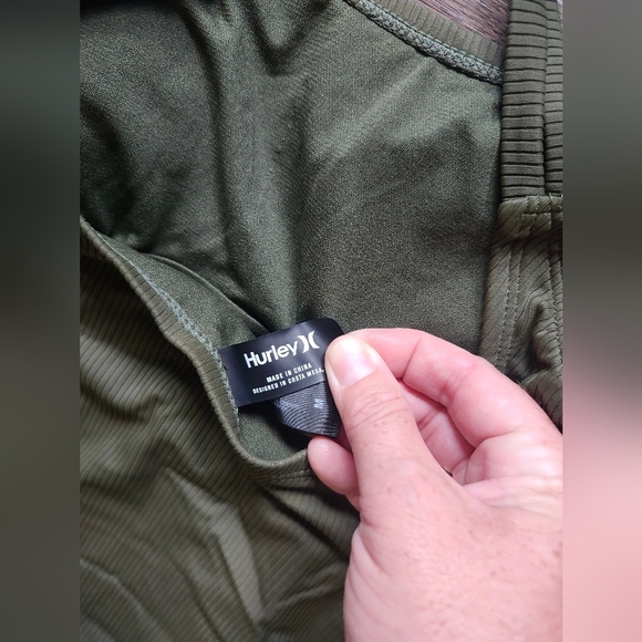 Hurley Olive Green Ribbed Strappy One-Piece Swimsuit - Picture 3 of 3